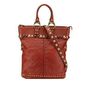Gucci Guccisima Studded Handbag Red Leather s